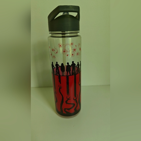 Stranger Things Netflix Funko 16oz Water Bottle With Straw Clear With Red Design - Picture 1 of 4